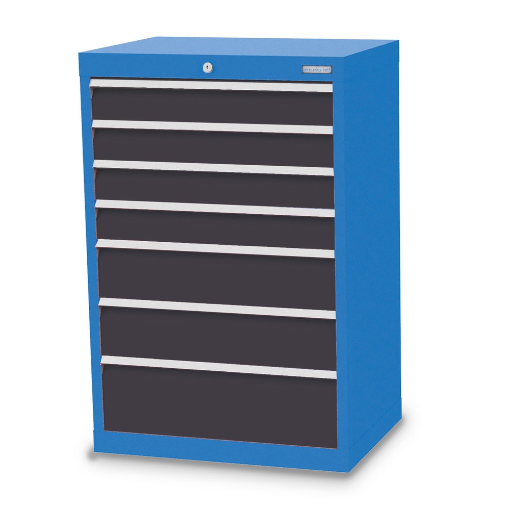 Imagen del producto: Armario con cajones Bedrunka+Hirth Profi, cajones 4x100 + 2x150 + 1x200 mm, H x A x F 1.019 x 680 x 500 mm, azul luminoso, gris antracita