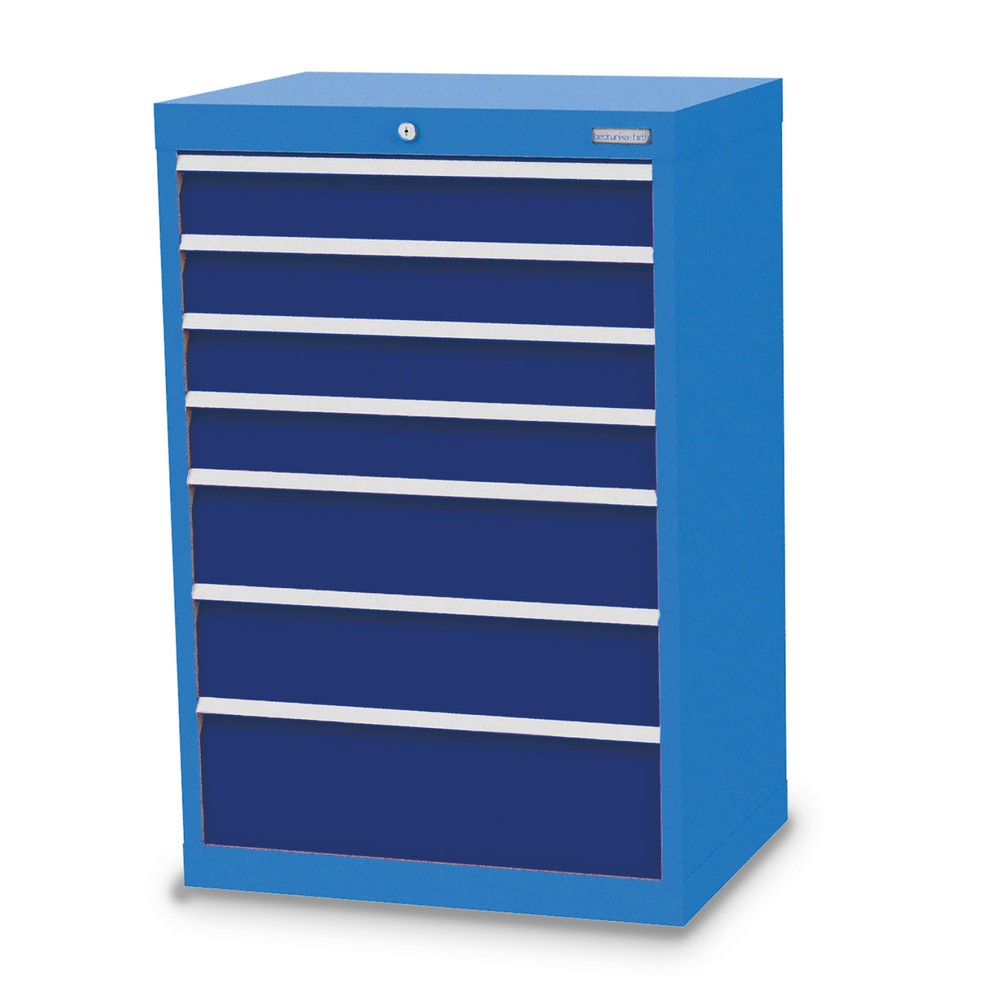 Imagen del producto: Armario con cajones Bedrunka+Hirth Profi, cajones 4x100 + 2x150 + 1x200 mm, H x A x F 1.019 x 680 x 500 mm, azul luminoso, azul genciana