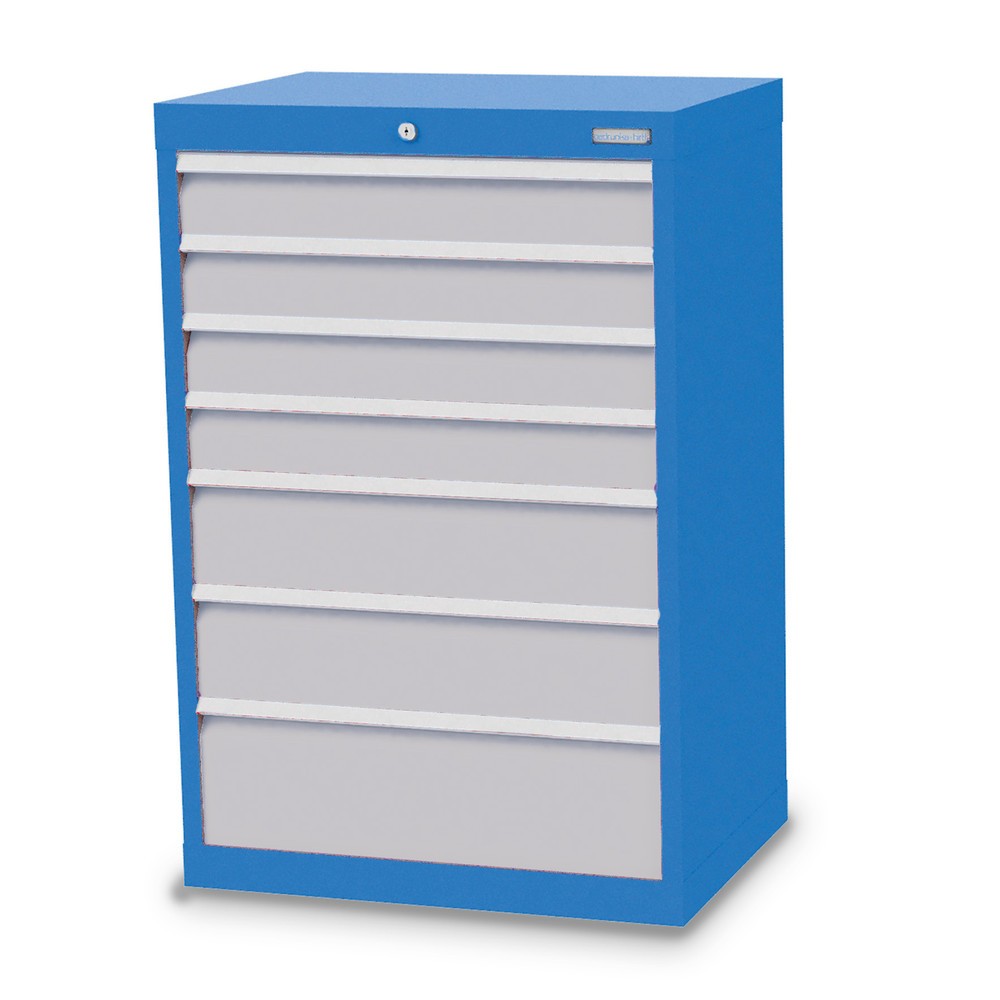 Imagen del producto: Armario con cajones Bedrunka+Hirth Profi, cajones 4x100 + 2x150 + 1x200 mm, H x A x F 1.019 x 680 x 500 mm, azul luminoso, gris luminoso