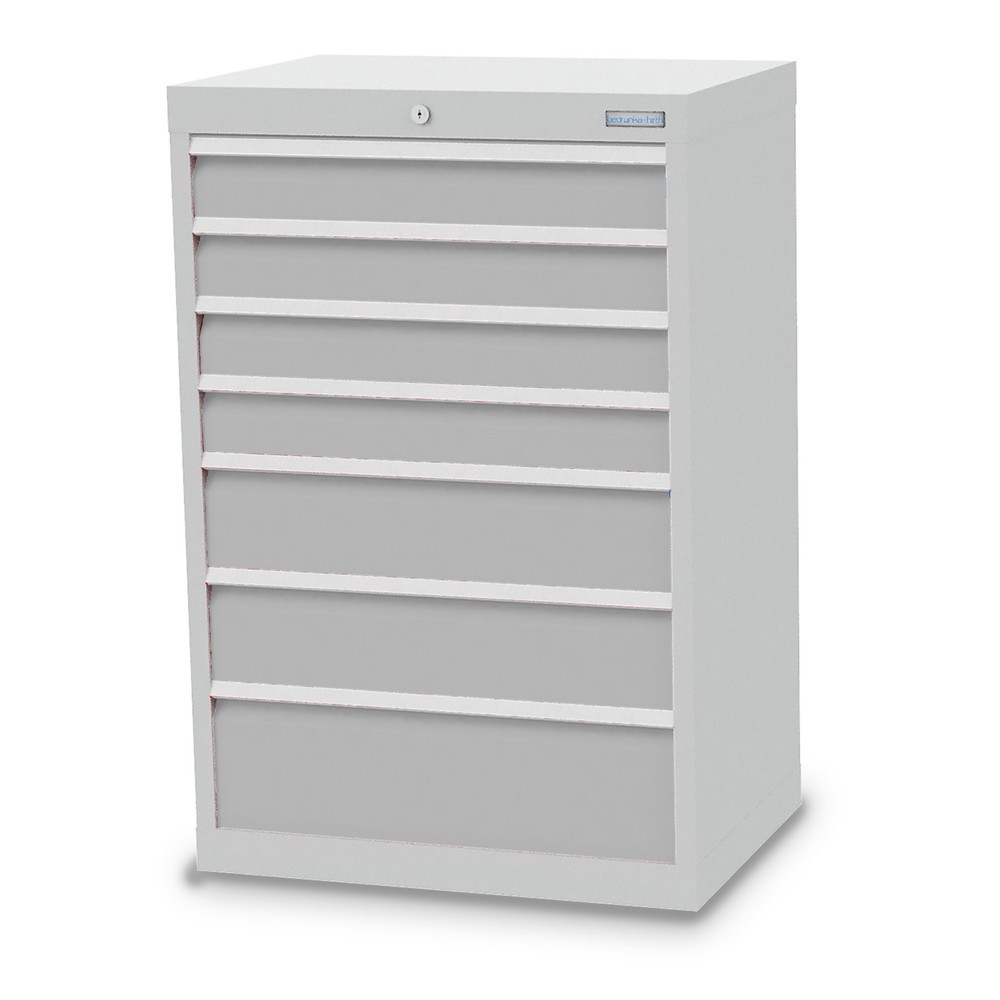 Imagen del producto: Armario con cajones Bedrunka+Hirth Profi, cajones 4x100 + 2x150 + 1x200 mm, H x A x F 1.019 x 680 x 500 mm, gris luminoso, gris luminoso