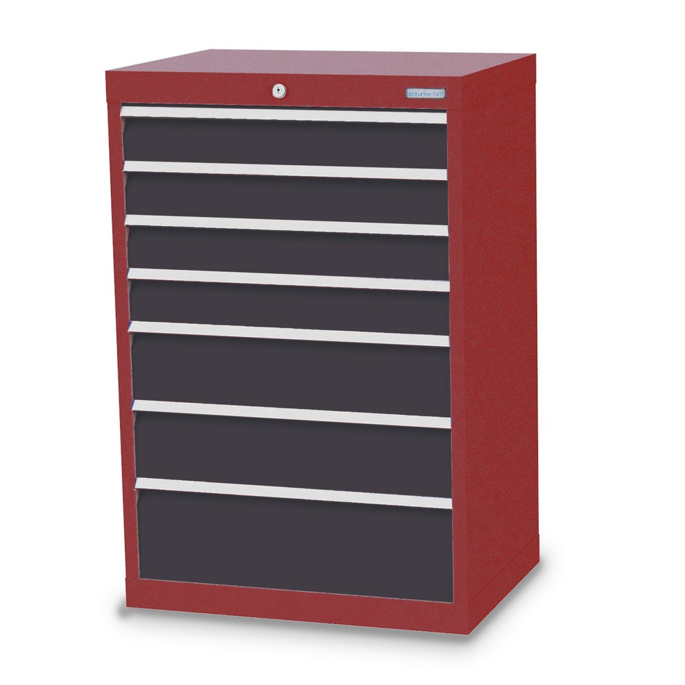 Imagen del producto: Armario con cajones Bedrunka+Hirth Profi, cajones 4x100 + 2x150 + 1x200 mm, H x A x F 1.019 x 680 x 500 mm, rojo rubí, gris antracita
