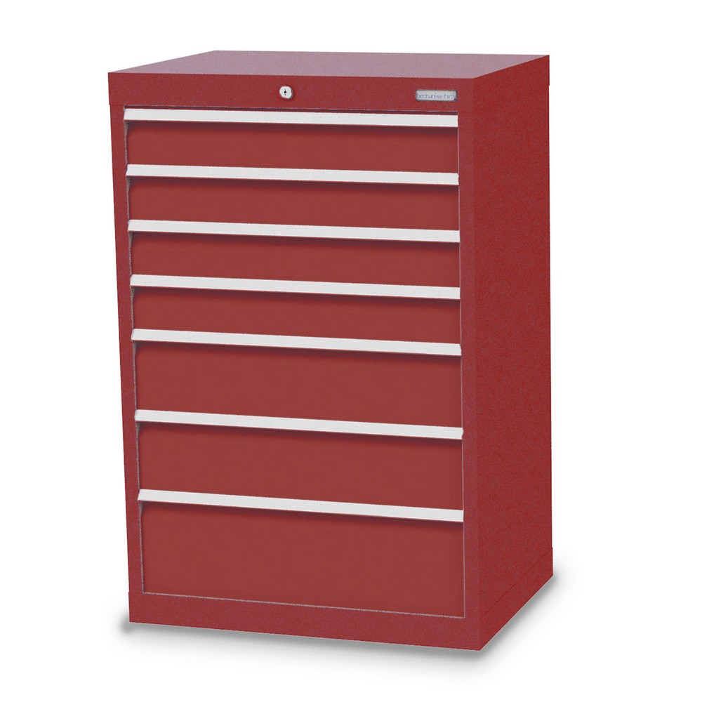 Imagen del producto: Armario con cajones Bedrunka+Hirth Profi, cajones 4x100 + 2x150 + 1x200 mm, H x A x F 1.019 x 680 x 500 mm, rojo rubí, rojo rubí