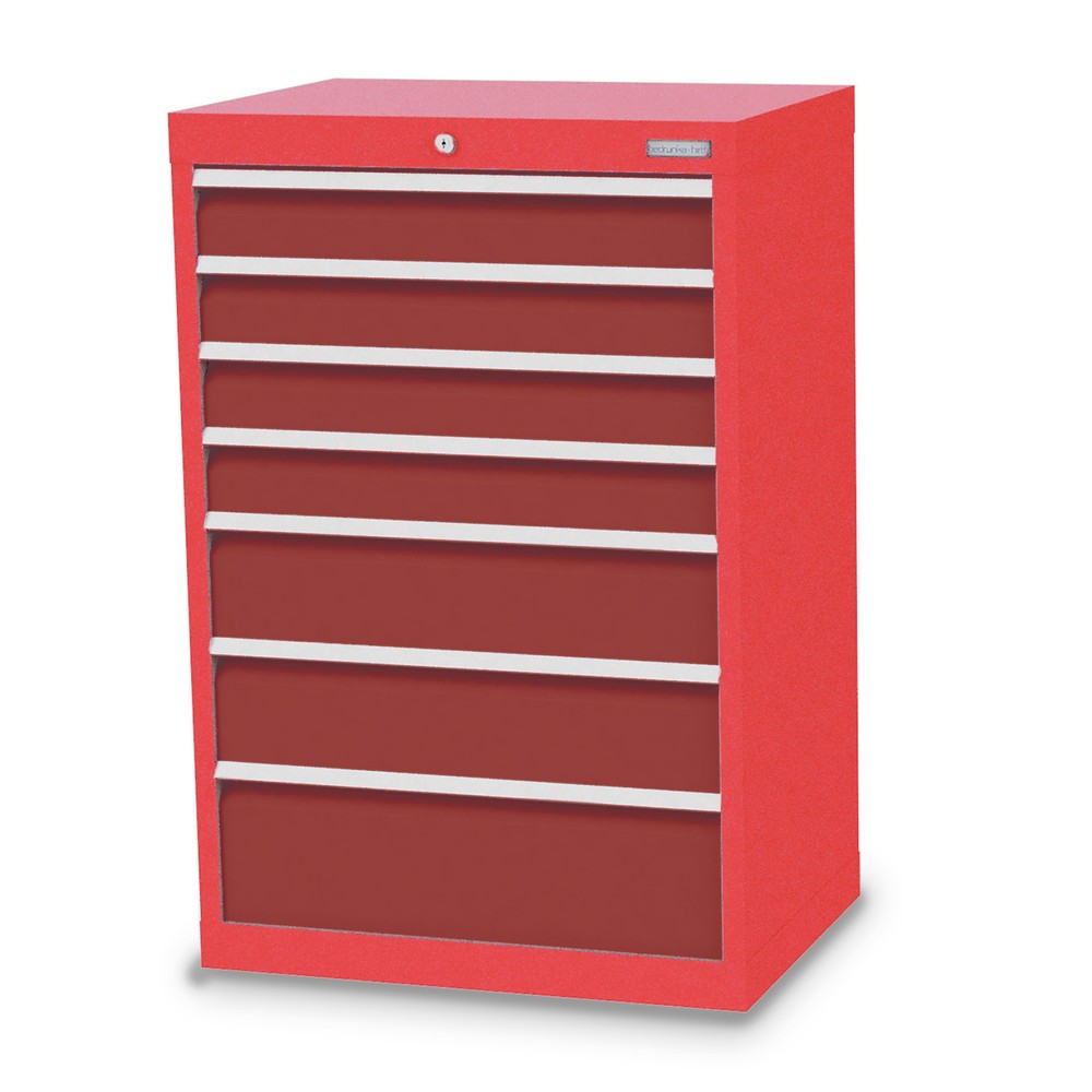 Imagen del producto: Armario con cajones Bedrunka+Hirth Profi, cajones 4x100 + 2x150 + 1x200 mm, H x A x F 1.019 x 680 x 500 mm, rojo tráfico, rojo rubí