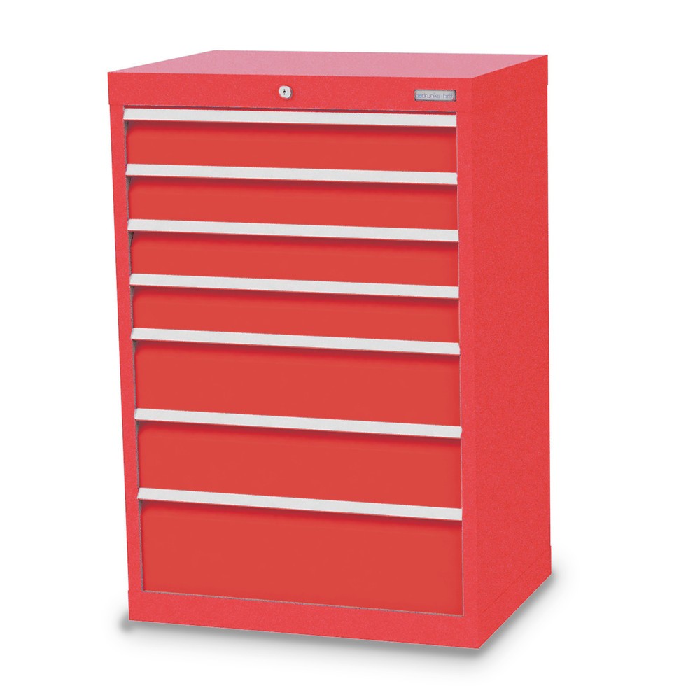 Imagen del producto: Armario con cajones Bedrunka+Hirth Profi, cajones 4x100 + 2x150 + 1x200 mm, H x A x F 1.019 x 680 x 500 mm, rojo tráfico, rojo tráfico
