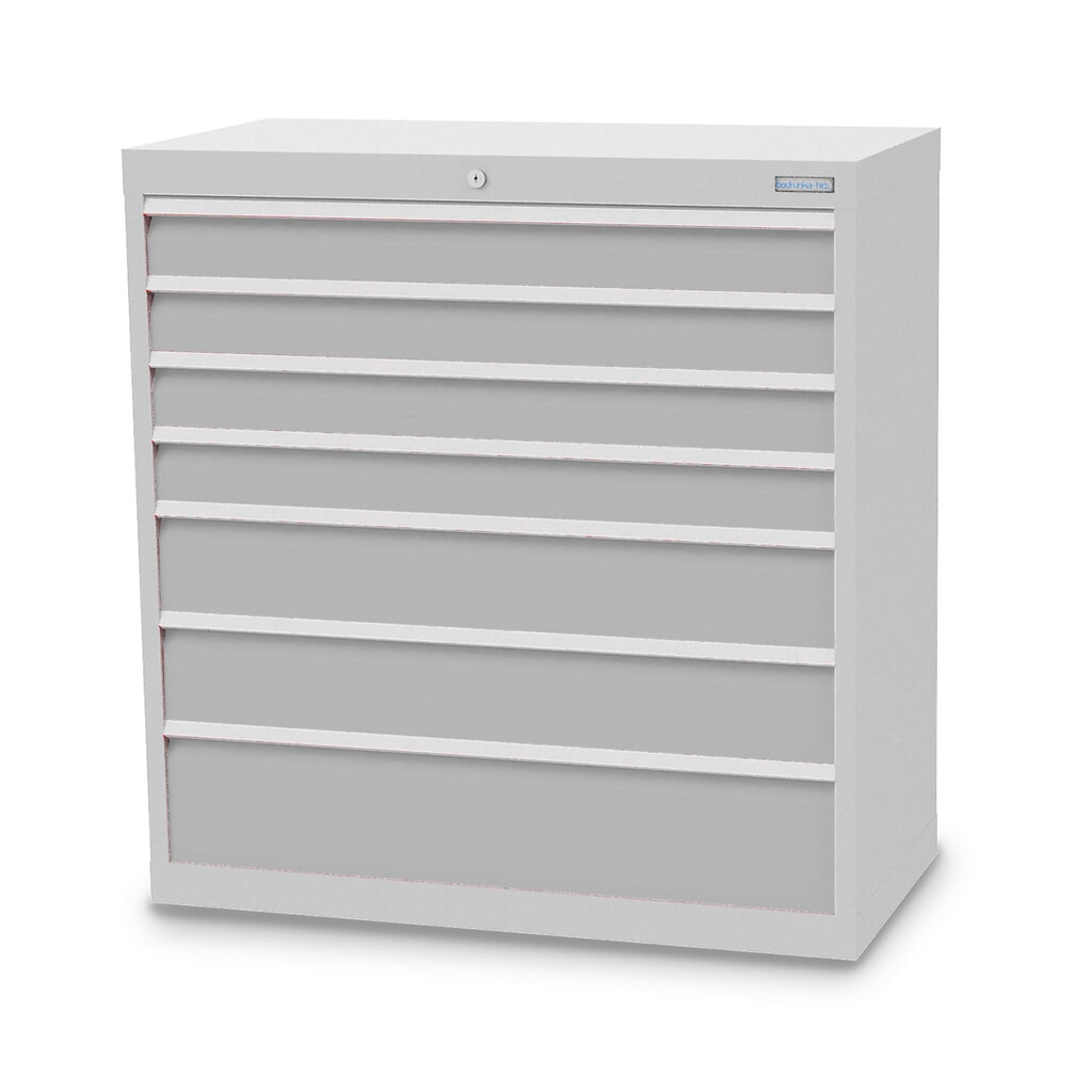 Armario con cajones Bedrunka+Hirth Profi, cajones 4x100 + 2x150 + 1x200 mm, H x A x F 1.019 x 980 x 500 mm