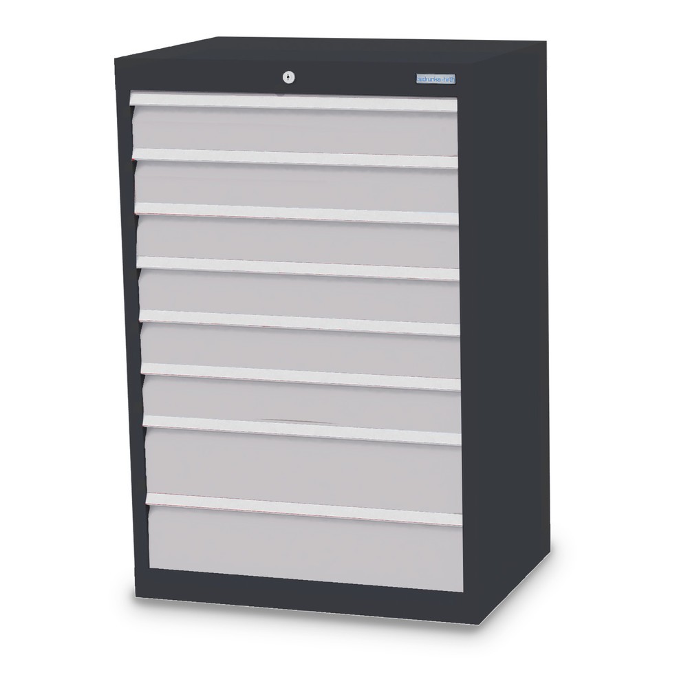 Imagen del producto: Armario con cajones Bedrunka+Hirth Profi, cajones 6x100+ 2x150 mm, H x A x F 1.019 x 680 x 500 mm, gris antracita, gris luminoso