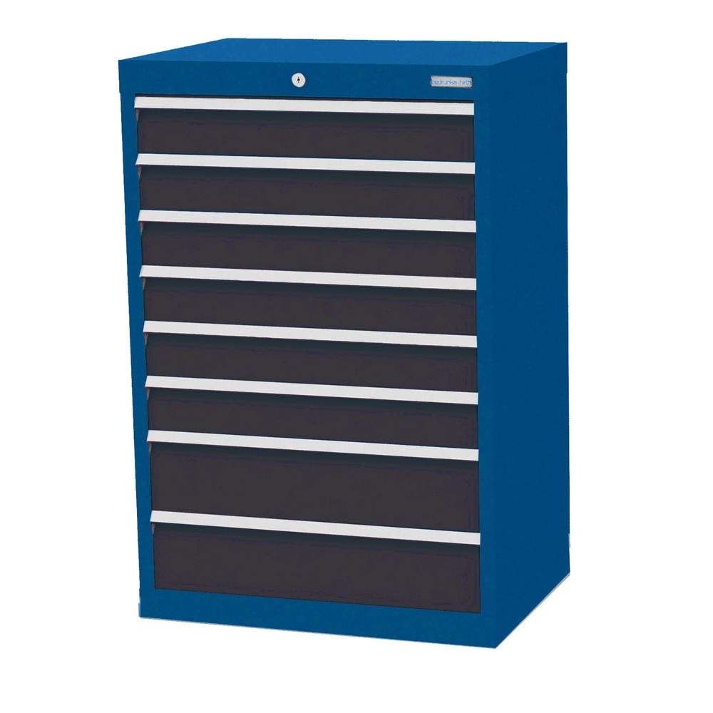 Imagen del producto: Armario con cajones Bedrunka+Hirth Profi, cajones 6x100+ 2x150 mm, H x A x F 1.019 x 680 x 500 mm, azul genciana, gris antracita