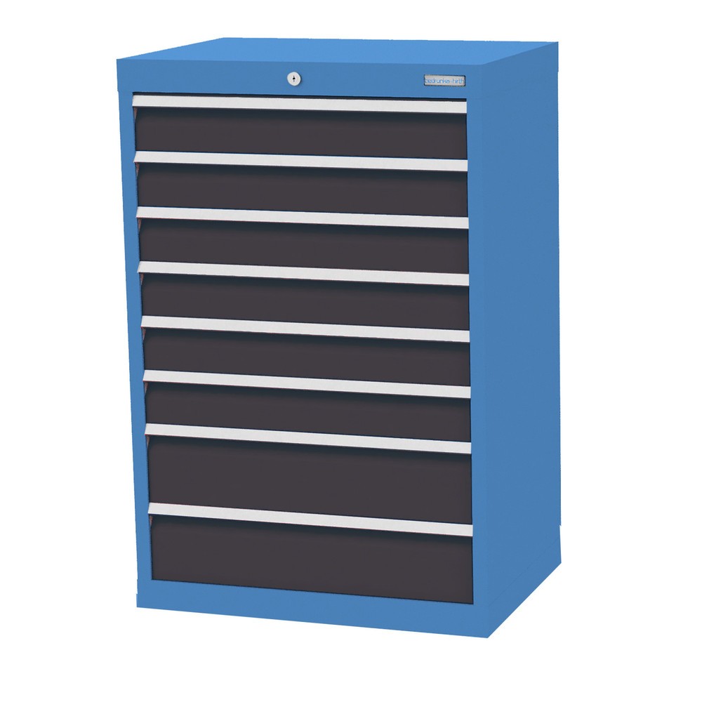 Imagen del producto: Armario con cajones Bedrunka+Hirth Profi, cajones 6x100+ 2x150 mm, H x A x F 1.019 x 680 x 500 mm, azul luminoso, gris antracita