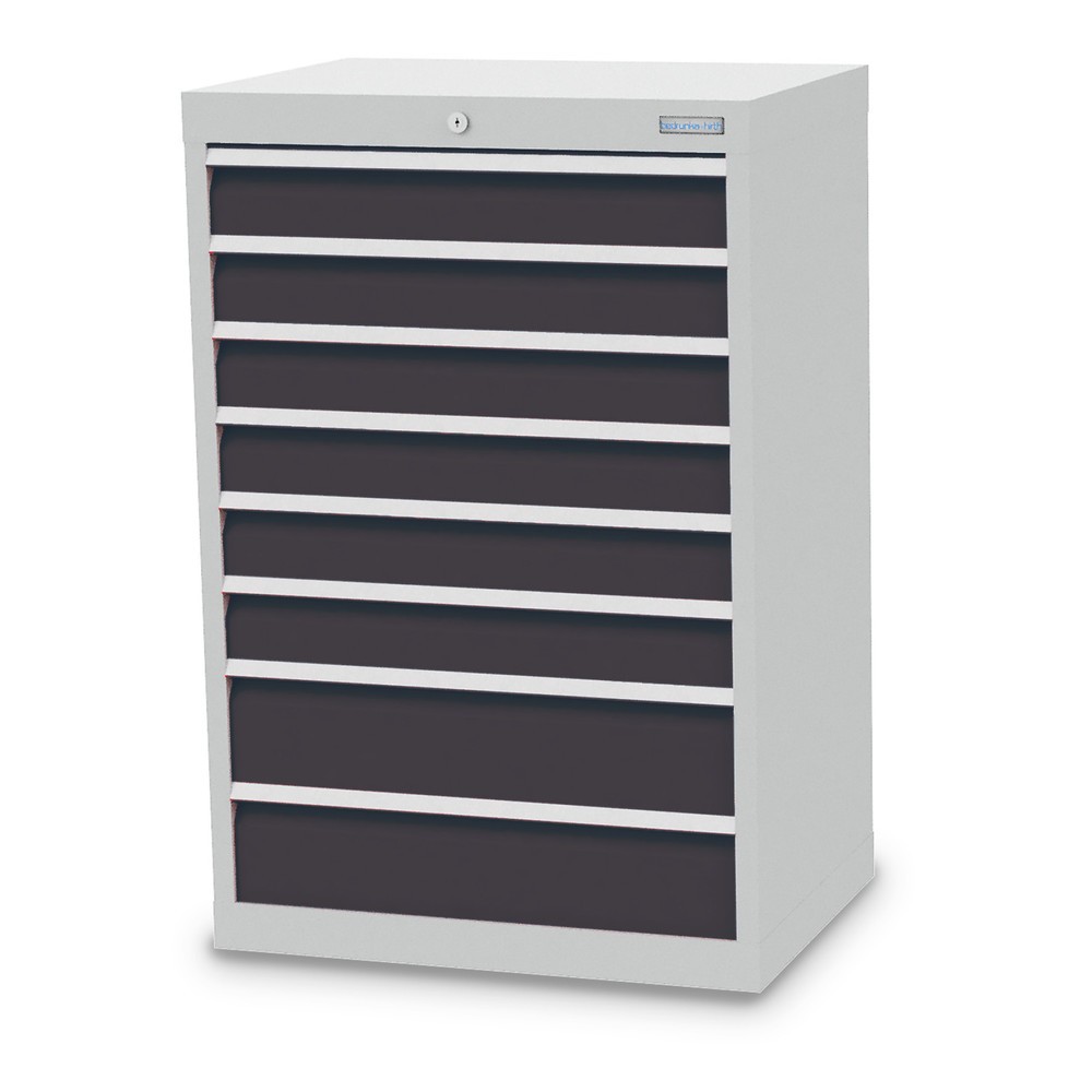 Imagen del producto: Armario con cajones Bedrunka+Hirth Profi, cajones 6x100+ 2x150 mm, H x A x F 1.019 x 680 x 500 mm, gris luminoso, gris antracita
