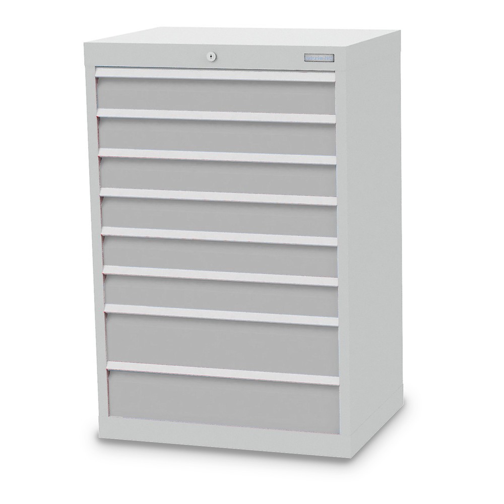 Imagen del producto: Armario con cajones Bedrunka+Hirth Profi, cajones 6x100+ 2x150 mm, H x A x F 1.019 x 680 x 500 mm, gris luminoso, gris luminoso