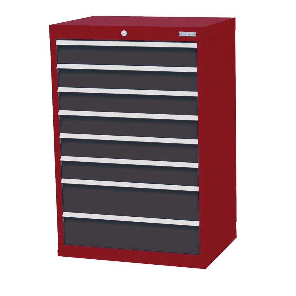 Imagen del producto: Armario con cajones Bedrunka+Hirth Profi, cajones 6x100+ 2x150 mm, H x A x F 1.019 x 680 x 500 mm, rojo rubí, gris antracita