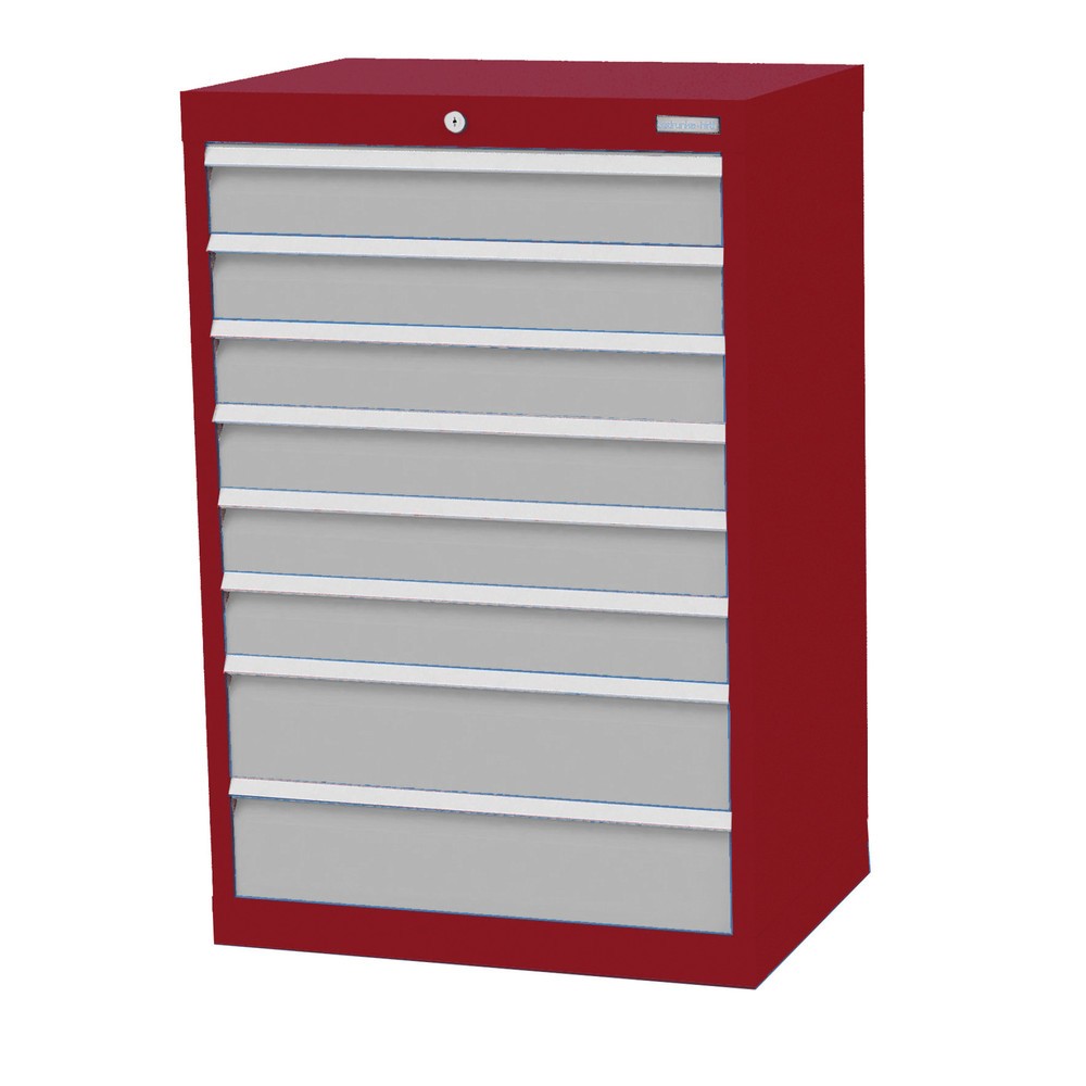 Imagen del producto: Armario con cajones Bedrunka+Hirth Profi, cajones 6x100+ 2x150 mm, H x A x F 1.019 x 680 x 500 mm, rojo rubí, gris luminoso