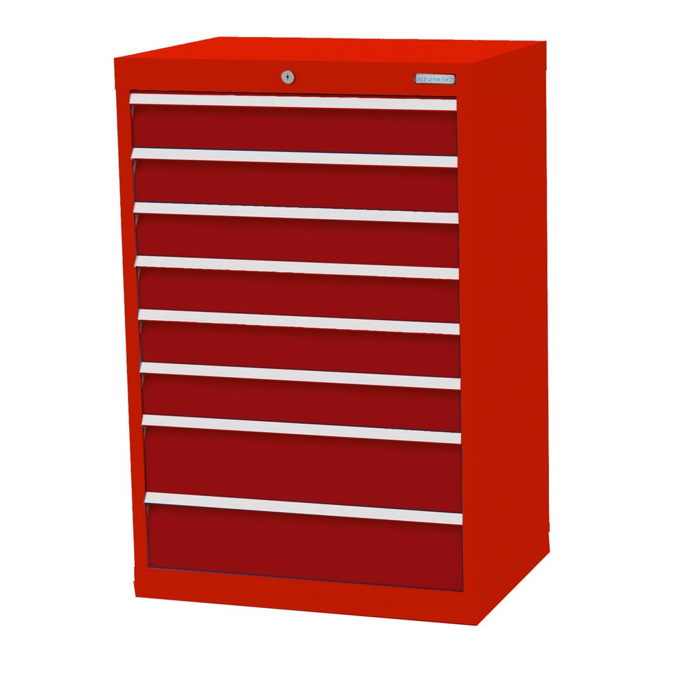 Imagen del producto: Armario con cajones Bedrunka+Hirth Profi, cajones 6x100+ 2x150 mm, H x A x F 1.019 x 680 x 500 mm, rojo tráfico, rojo rubí