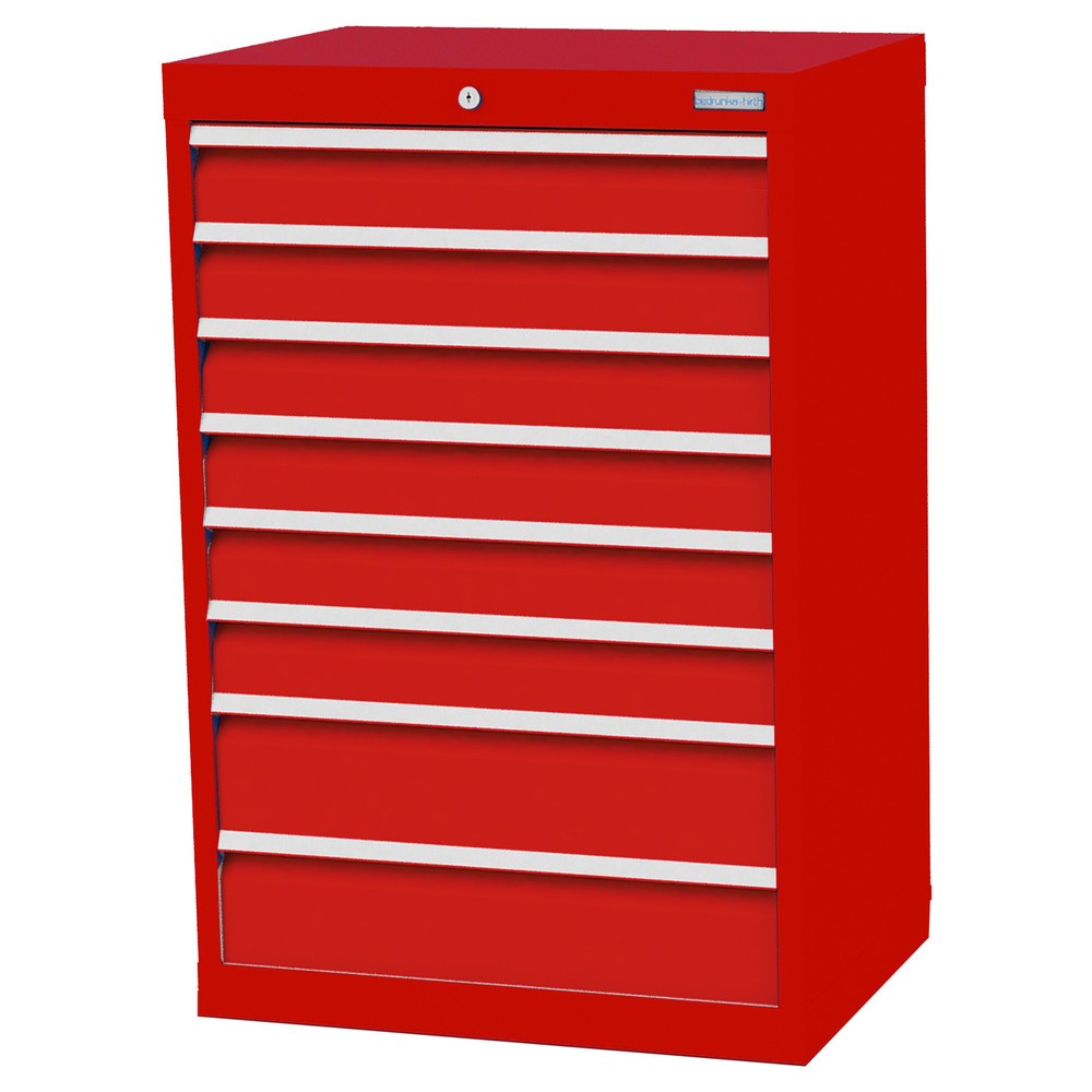 Imagen del producto: Armario con cajones Bedrunka+Hirth Profi, cajones 6x100+ 2x150 mm, H x A x F 1.019 x 680 x 500 mm, rojo tráfico, rojo tráfico