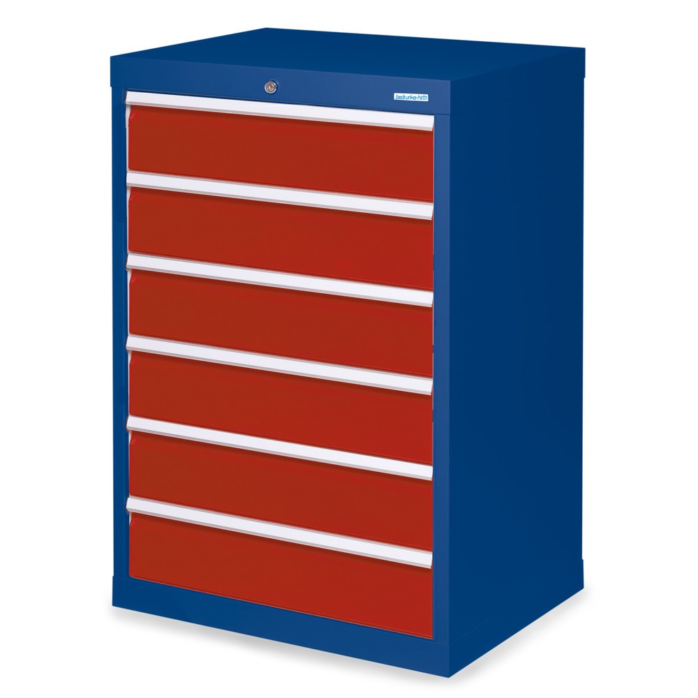 Imagen del producto: Armario con cajones Bedrunka+Hirth Profi, cajones 6x150 mm, H x A x F 1.019 x 680 x 500 mm, azul genciana, rojo rubí
