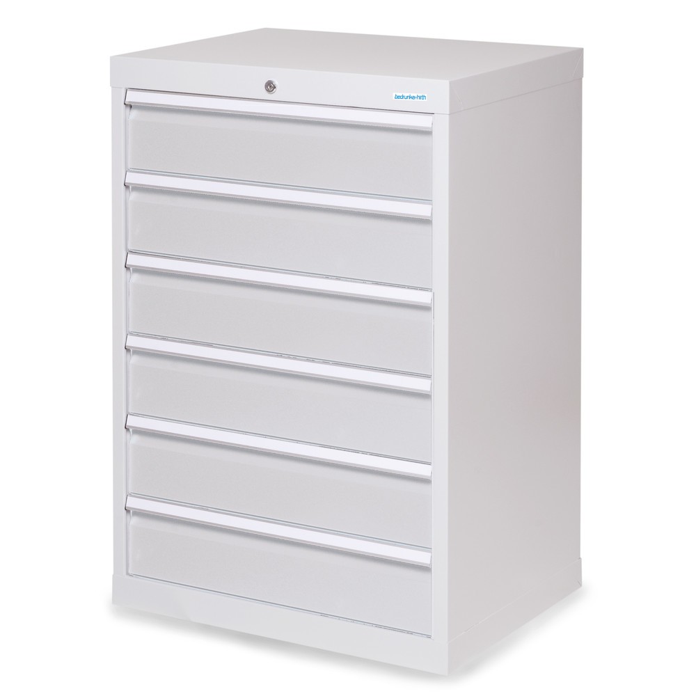 Imagen del producto: Armario con cajones Bedrunka+Hirth Profi, cajones 6x150 mm, H x A x F 1.019 x 680 x 500 mm, gris luminoso, gris luminoso