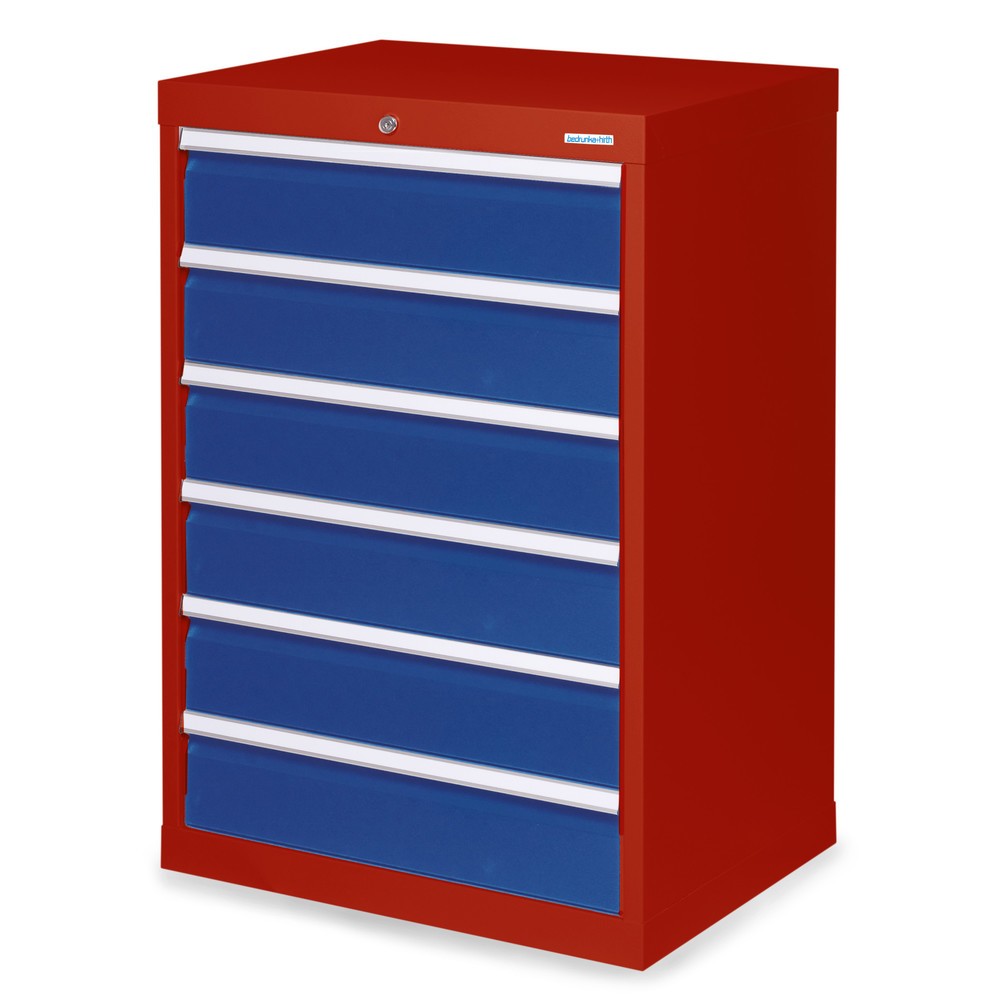 Imagen del producto: Armario con cajones Bedrunka+Hirth Profi, cajones 6x150 mm, H x A x F 1.019 x 680 x 500 mm, rojo rubí, azul genciana
