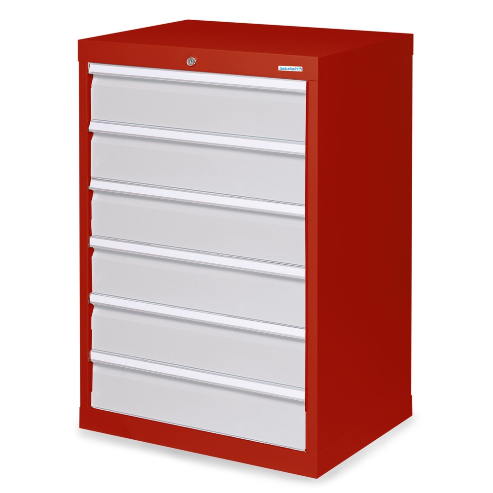 Imagen del producto: Armario con cajones Bedrunka+Hirth Profi, cajones 6x150 mm, H x A x F 1.019 x 680 x 500 mm, rojo rubí, gris luminoso