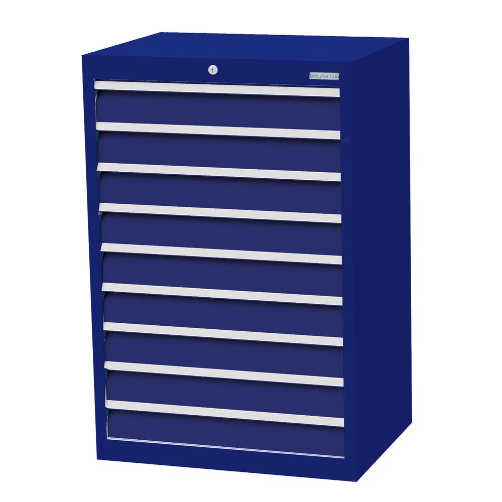 Imagen del producto: Armario con cajones Bedrunka+Hirth Profi, cajones 9x100 mm, H x A x F 1.019 x 680 x 500 mm, azul genciana, azul genciana