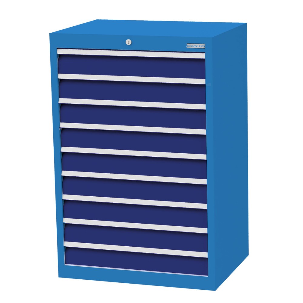 Imagen del producto: Armario con cajones Bedrunka+Hirth Profi, cajones 9x100 mm, H x A x F 1.019 x 680 x 500 mm, azul luminoso, azul genciana