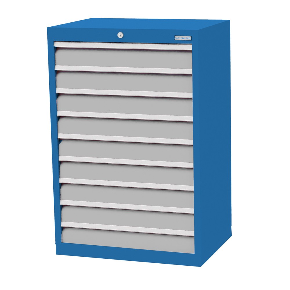 Imagen del producto: Armario con cajones Bedrunka+Hirth Profi, cajones 9x100 mm, H x A x F 1.019 x 680 x 500 mm, azul luminoso, gris luminoso