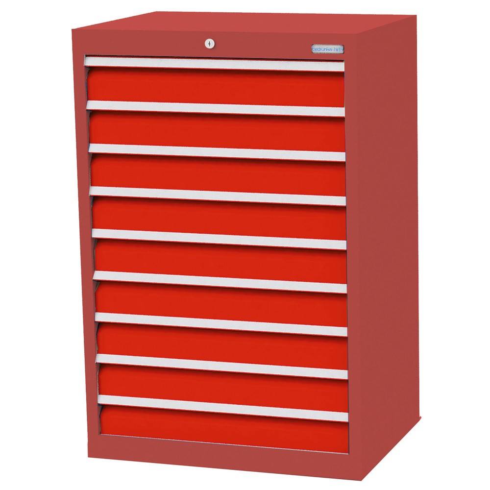 Imagen del producto: Armario con cajones Bedrunka+Hirth Profi, cajones 9x100 mm, H x A x F 1.019 x 680 x 500 mm, rojo rubí, rojo tráfico