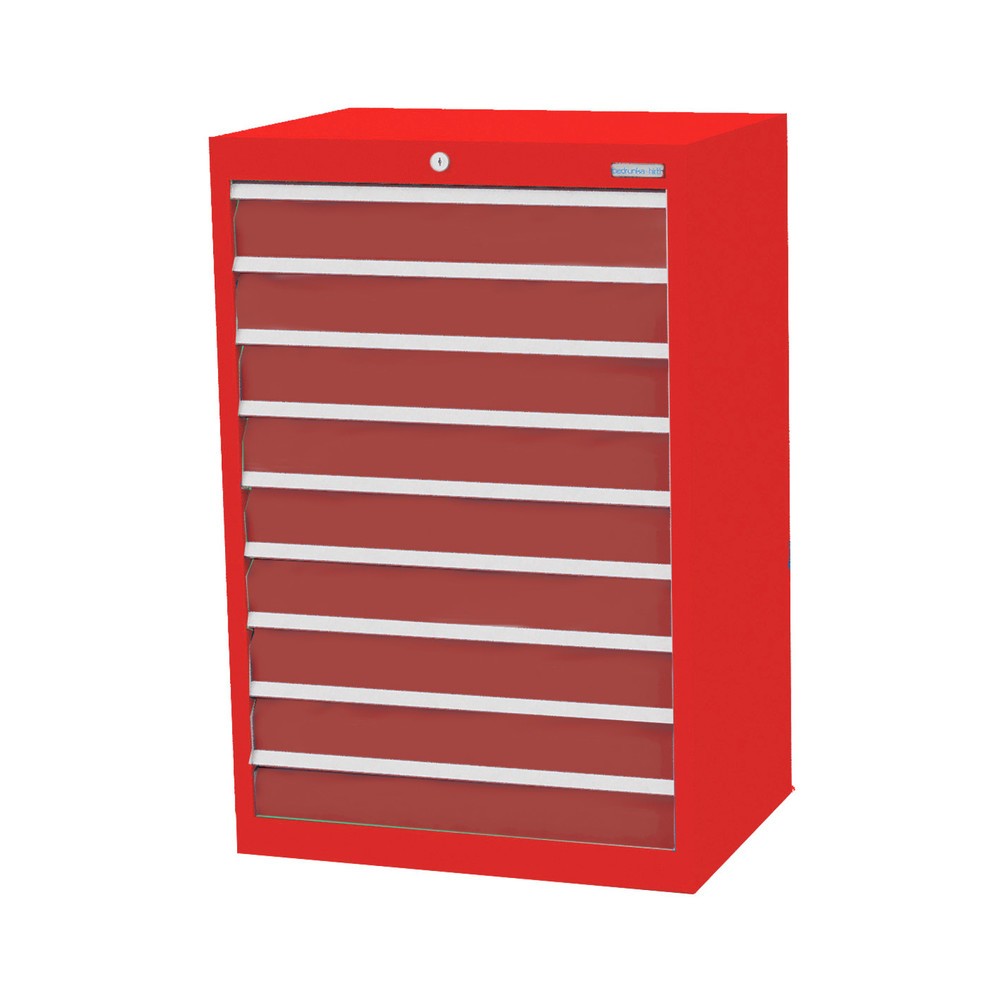 Imagen del producto: Armario con cajones Bedrunka+Hirth Profi, cajones 9x100 mm, H x A x F 1.019 x 680 x 500 mm, rojo tráfico, rojo rubí
