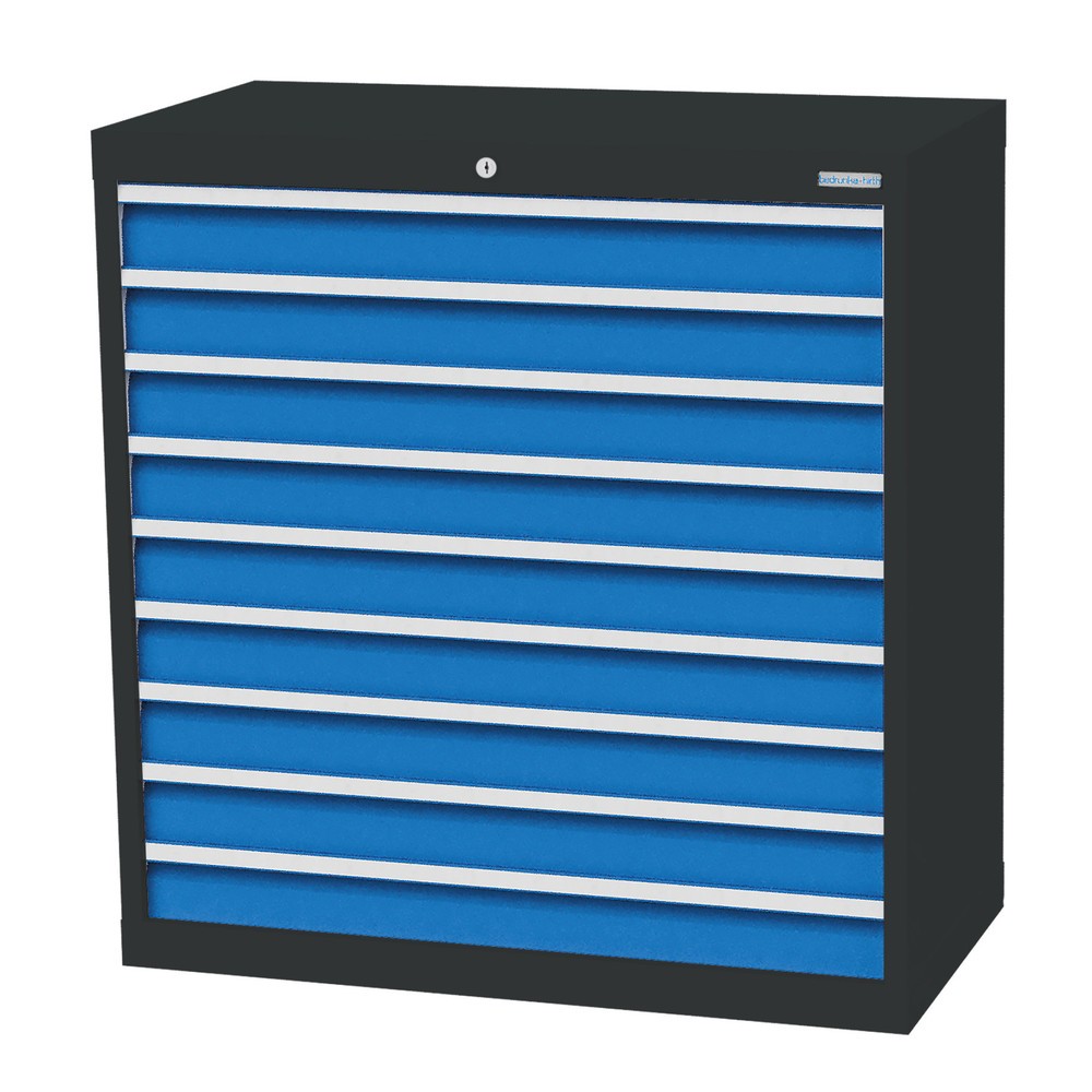 Imagen del producto: Armario con cajones Bedrunka+Hirth Profi, cajones 9x100 mm, H x A x F 1.019 x 980 x 500 mm, gris antracita, azul luminoso