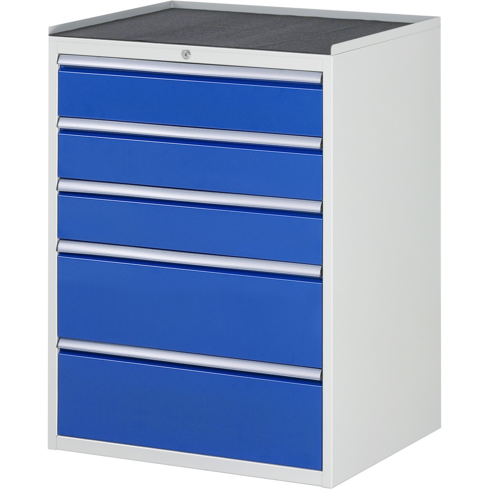 Número de imagen del producto 1: Armario con cajones RAU serie 7000, HxAxF 1.035 x 770 x 650 mm, 5 cajones extraíbles al 90%, 3 x 150 mm, 2 x 240 mm, encimera de metal