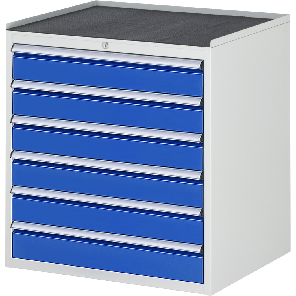 Imagen del producto: Armario con cajones RAU serie 7000, HxAxF 825 x 770 x 650 mm, 6 cajones, 6 x 120 mm, encimera de metal