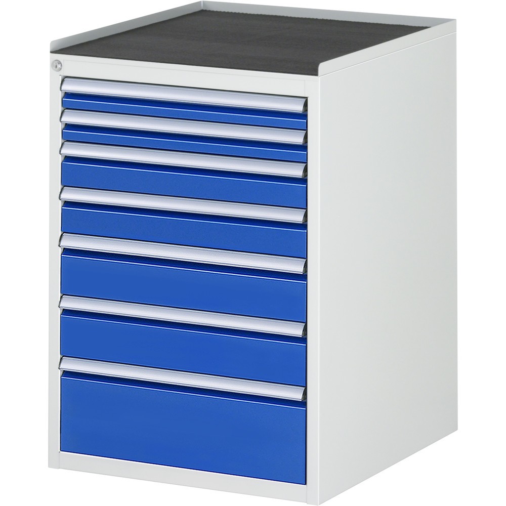 Imagen del producto: Armario con cajones RAU serie 7000, HxAxF 825 x 580 x 650 mm, 7 cajones extraíbles al 90 %, 2 x 60, 2 x 90, 2 x 120, 1 x 180 mm, encimera de metal