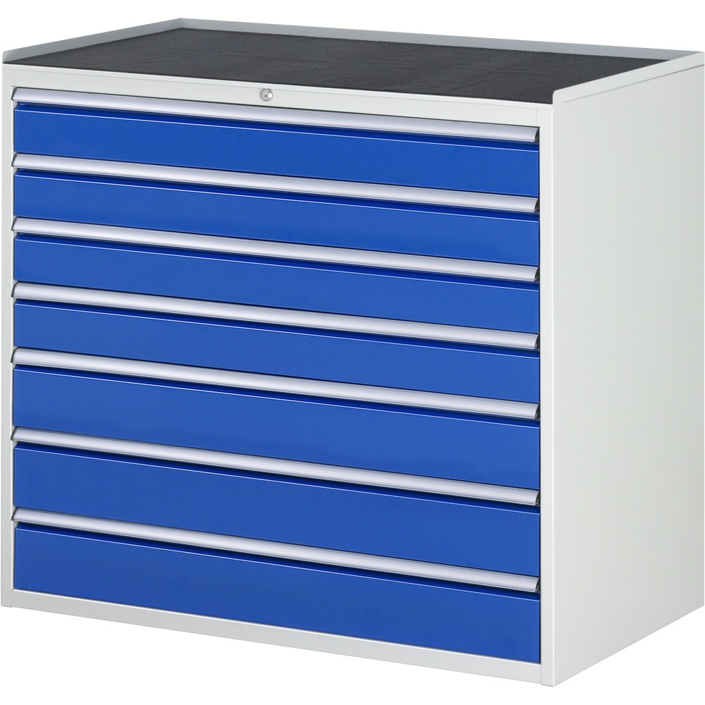 Imagen del producto: Armario con cajones RAU serie 7000, HxAxF 1.035 x 1.145 x 650 mm, 7 cajones extraíbles al 90 %, 4 x 120, 3 x 150 mm, encimera de metal