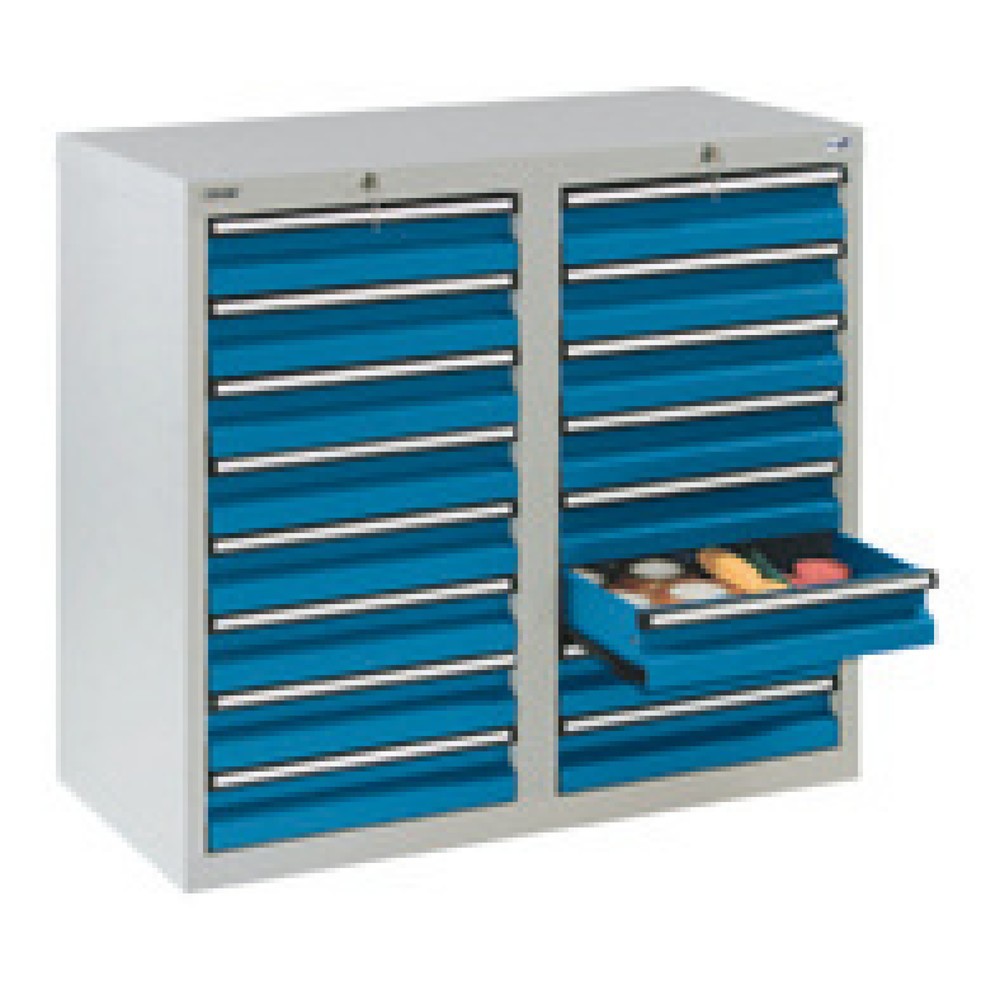 Imagen del producto: Armario con cajones stumpf®, cajones 16x100 mm, H x A x F 900 x 1.000 x 500 mm, gris claro