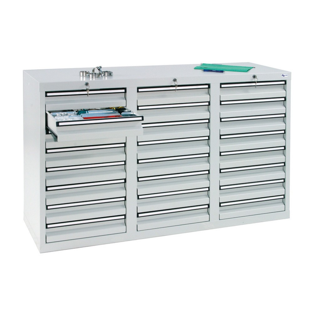 Imagen del producto: Armario con cajones stumpf®, cajones 24x100 mm, H x A x F 900 x 1.500 x 500 mm, gris claro