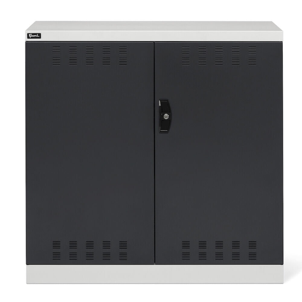 Número de imagen del producto 2: Armario con puertas batientes Fami PERFOM, 2 baldas, puertas batientes perforadas, 1.000 x 1.023 x 555 mm (alto x ancho x fondo), gris claro, antracita