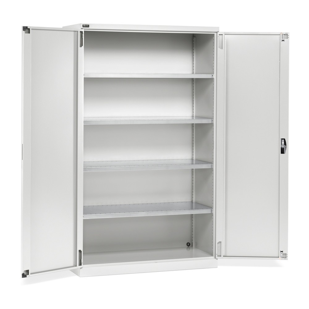 Número de imagen del producto 1: Armario Fami PERFOM con puertas batientes, 4 baldas, 2.000 x 1.193 x 555 mm (alto x ancho x fondo), gris claro