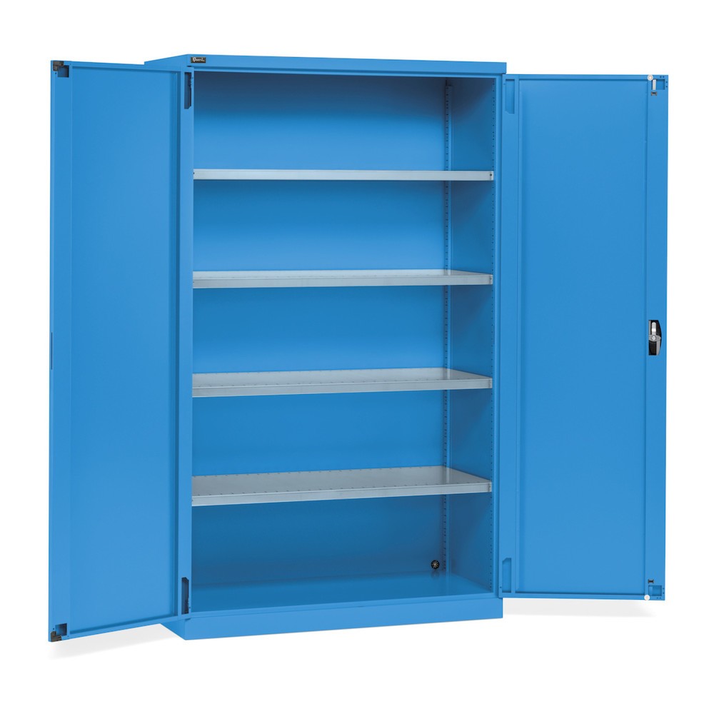 Número de imagen del producto 1: Armario Fami PERFOM con puertas batientes, 4 baldas, 2.000 x 1.193 x 555 mm (alto x ancho x fondo), azul claro