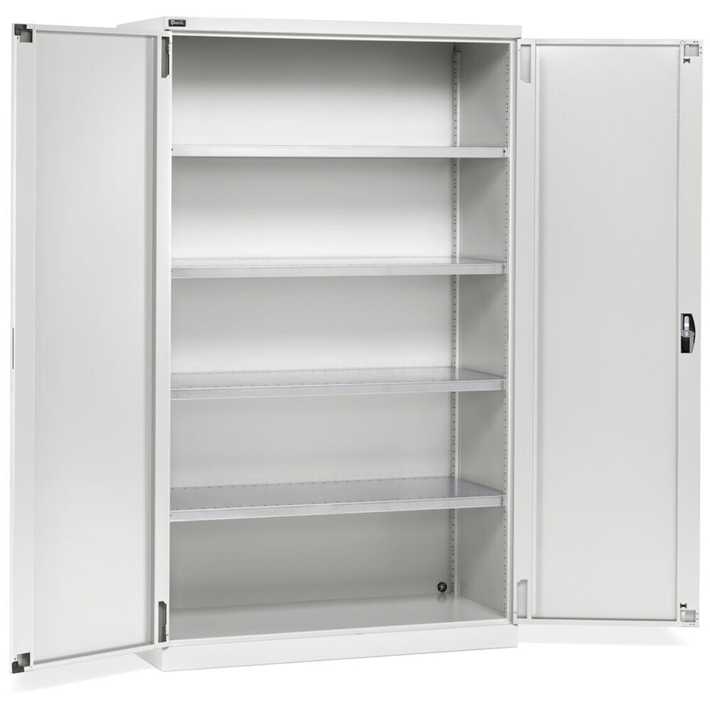Número de imagen del producto 3: Armario Fami PERFOM con puertas batientes, 4 baldas, 2.000 x 1.193 x 555 mm (alto x ancho x fondo), gris claro