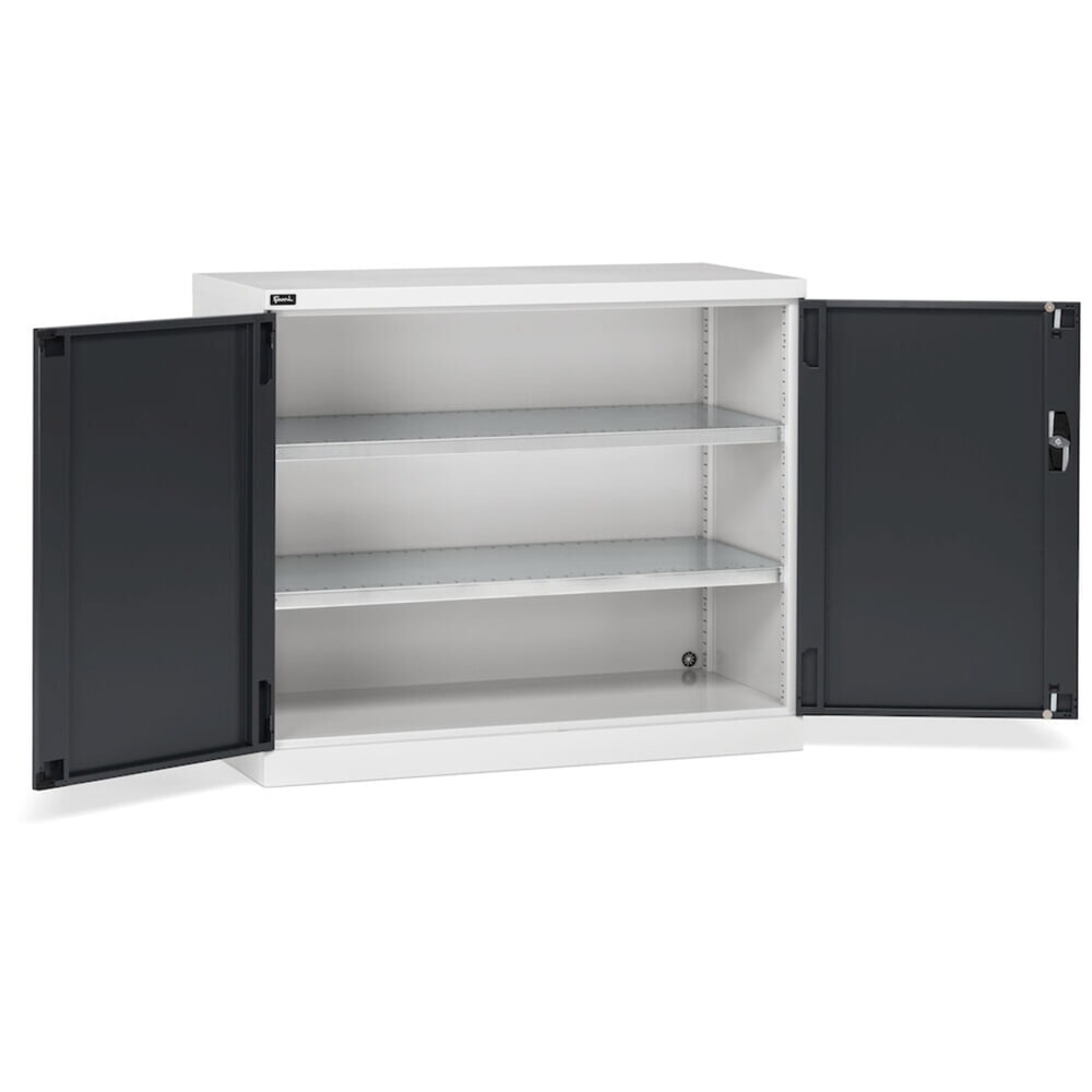Número de imagen del producto 3: Armario Fami PERFOM con puertas batientes, 2 baldas, 1.000 x 1.193 x 555 mm (alto x ancho x fondo), gris claro, antracita