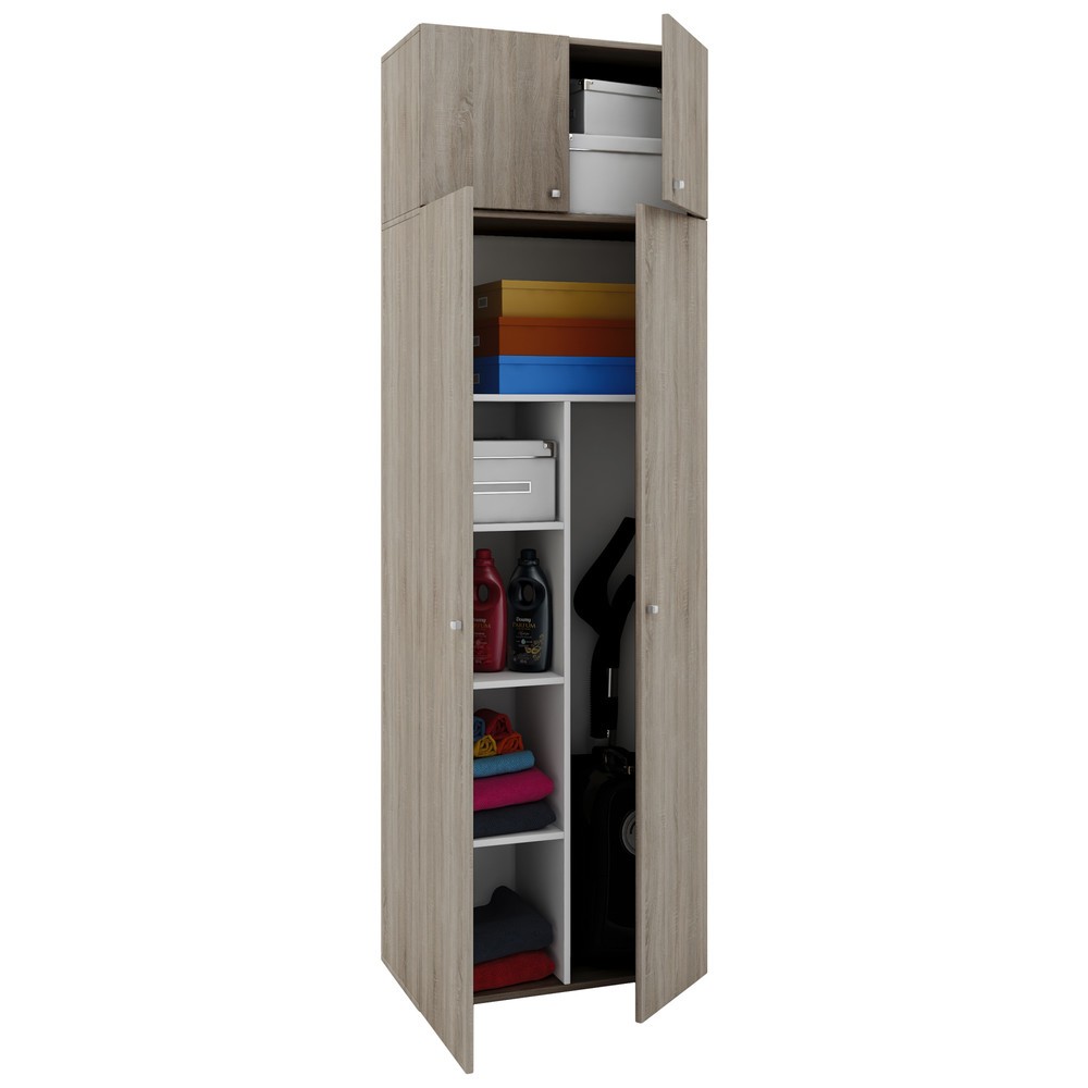 Imagen del producto: Vandol II - Armario de limpieza con puertas y tapa, roble Sonoma