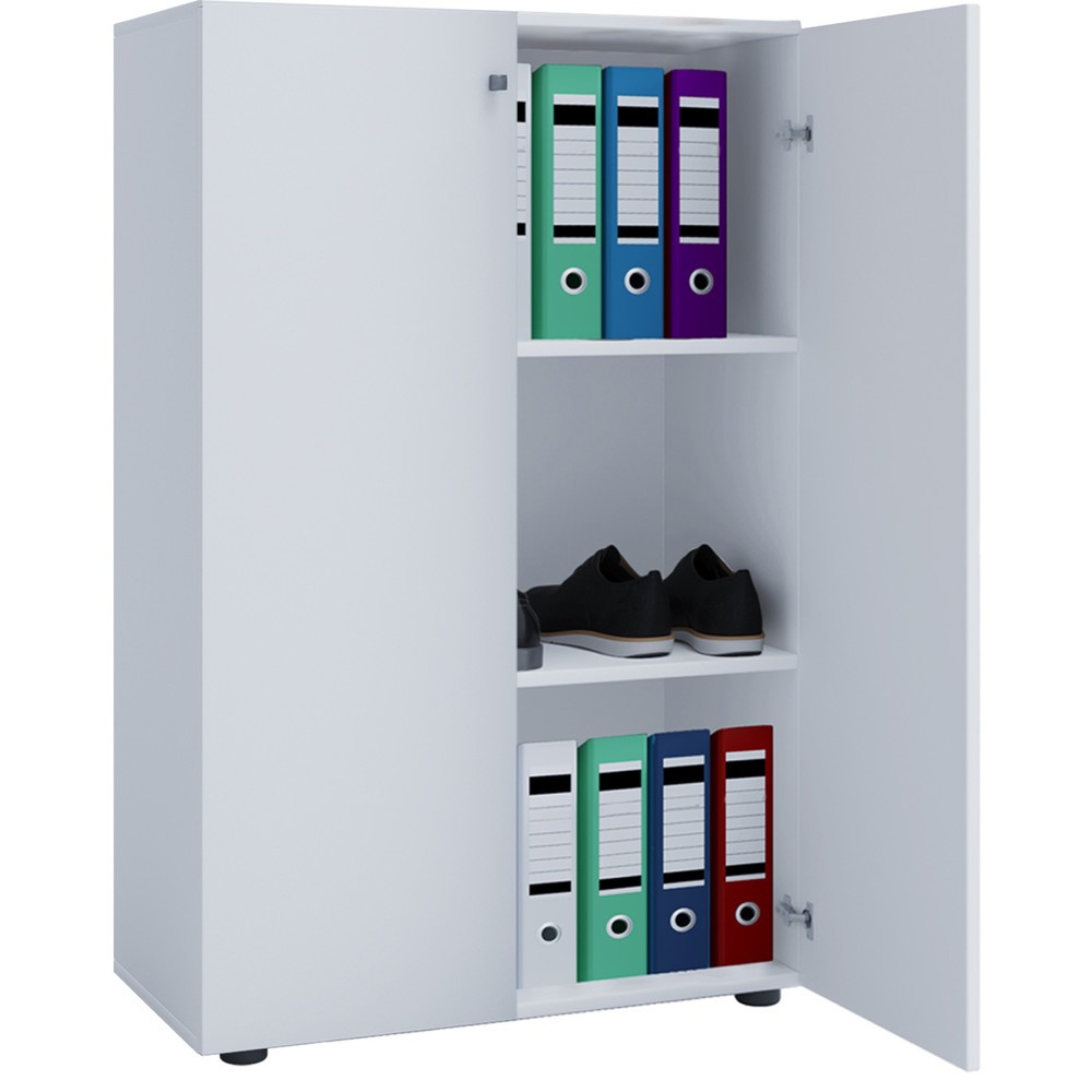 Imagen del producto: Lona - Armario de oficina (3 compartimentos, alto H x An x F, 1,050 x 700 x 400 mm), color blanco