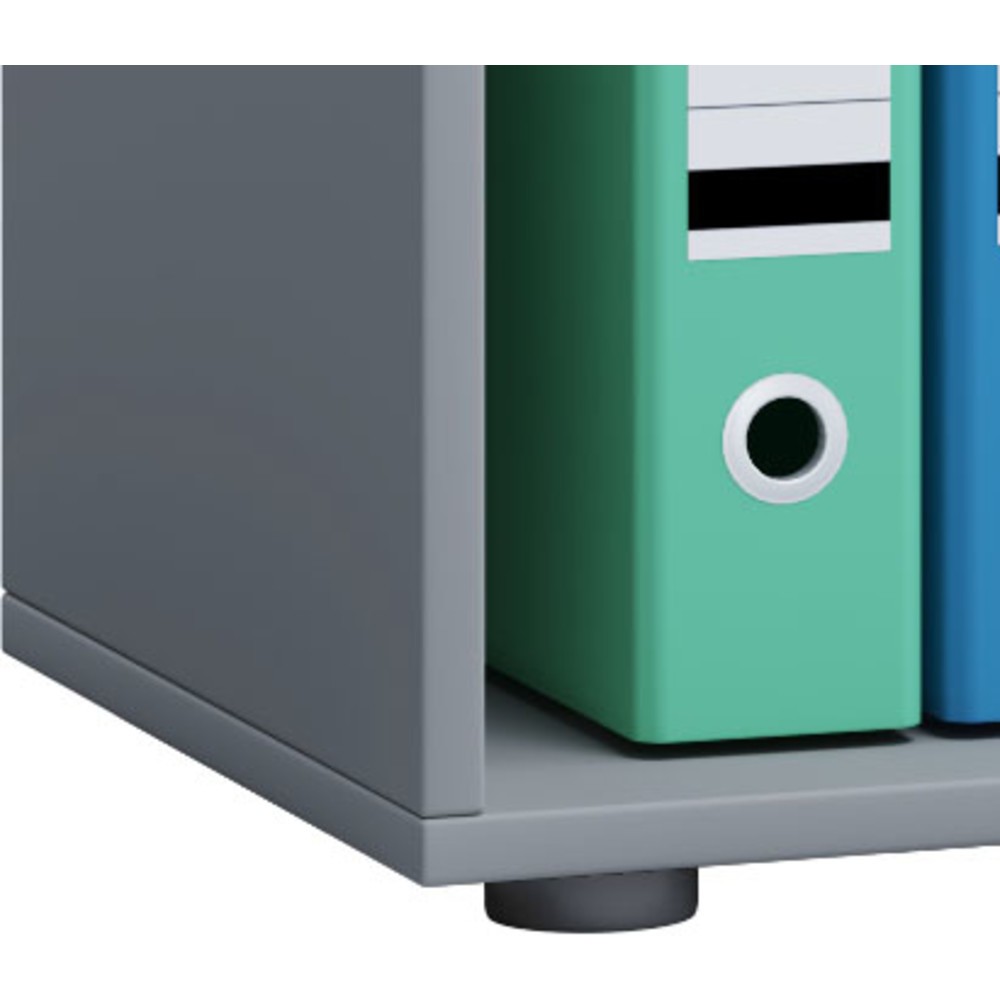 Número de imagen del producto 2: Lona - Armario de oficina con puertas correderas, 2 compartimentos, 740 x 700 x 400 mm, color gris
