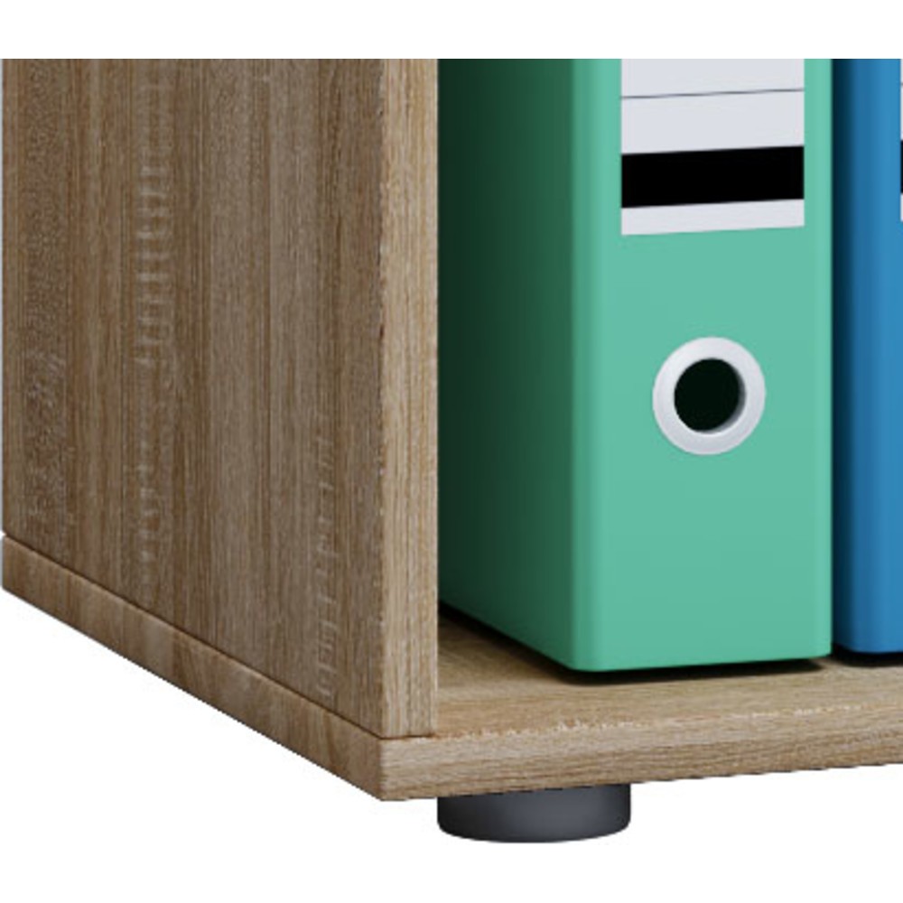 Número de imagen del producto 2: Lona Armario de oficina con puertas correderas, 2 compartimentos, alto H x An x F 700 x 740 x 400 mm, roble sonoma