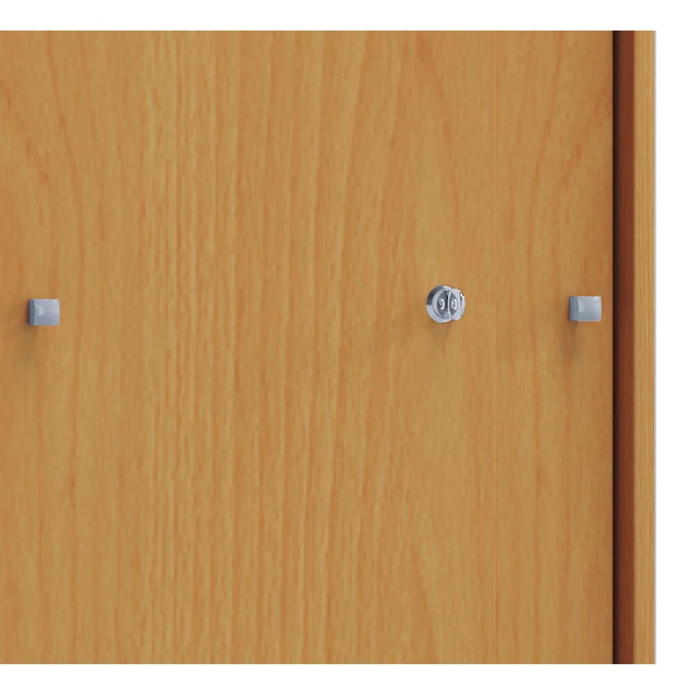 Número de imagen del producto 3: Lona Armario de oficina con puertas correderas, 3 compartimentos, alto H x An x F 1,110 x 700 x 400 mm, haya