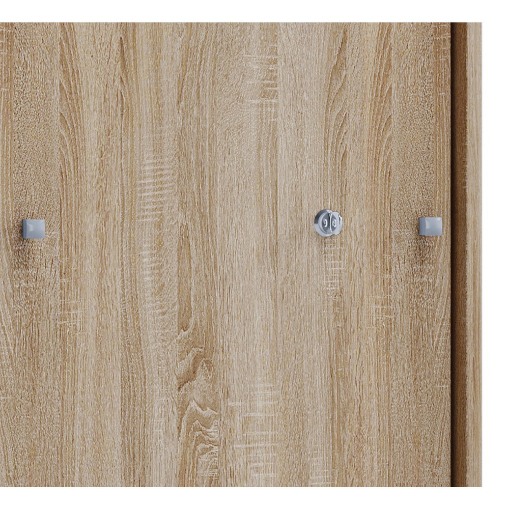 Número de imagen del producto 3: Lona Armario de oficina con puertas correderas, 3 compartimentos, alto H x An x F 1,110 x 700 x 400 mm, roble sonoma