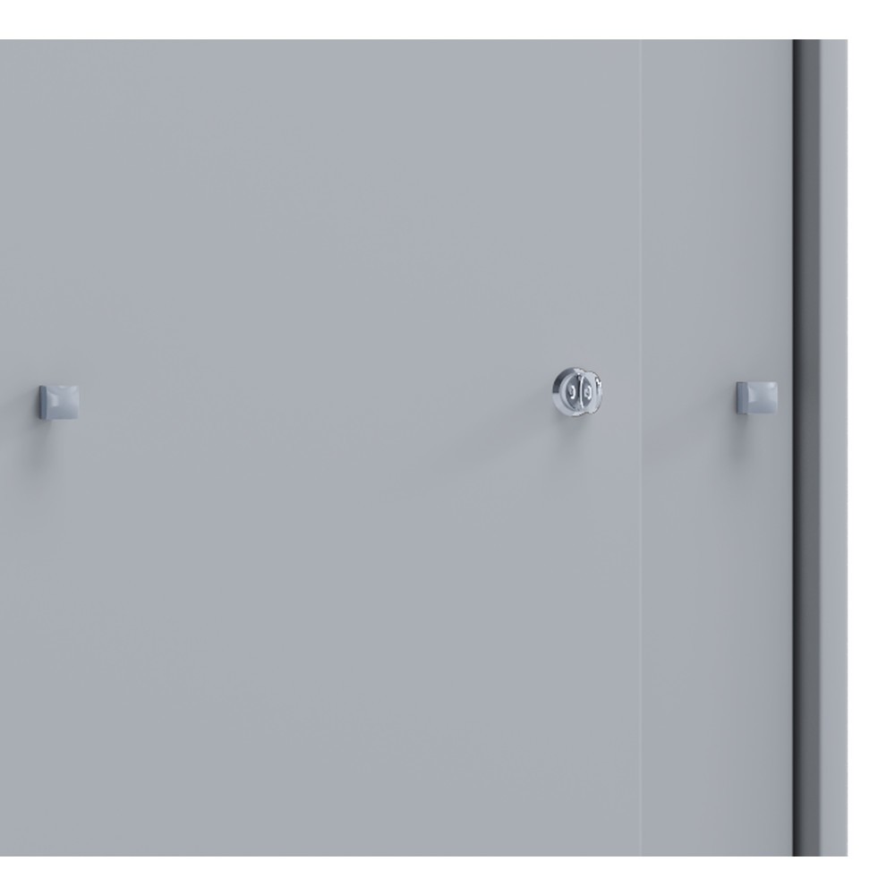 Número de imagen del producto 3: Lona - Armario de oficina con puertas correderas, 3 compartimentos, alto H x An x F 1,10 x 700 x 400 mm, color gris
