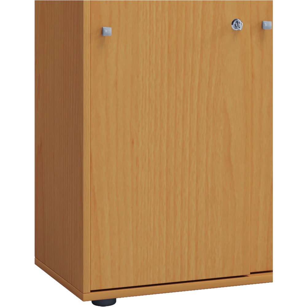 Número de imagen del producto 2: Lona Armario de oficina con puertas correderas, 5 compartimentos, alto H x An x F 1.780 x 700 x 400 mm, haya