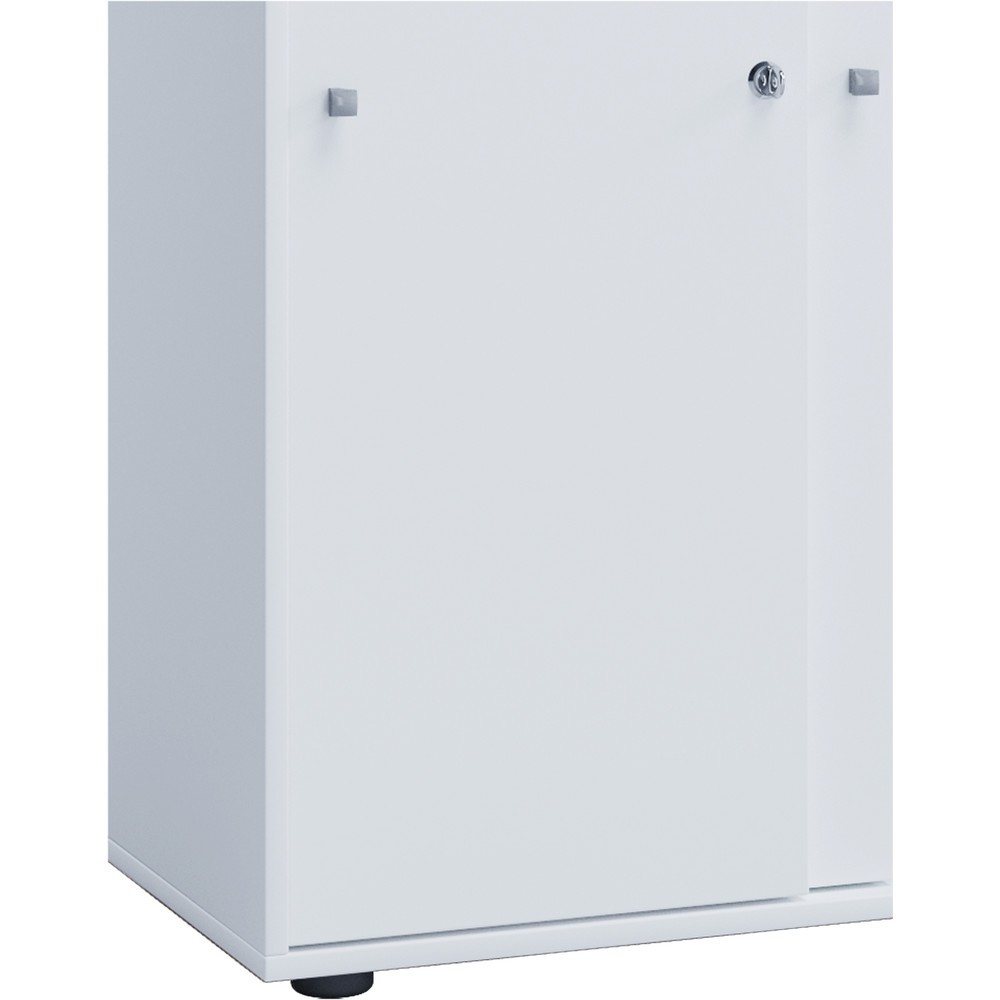 Número de imagen del producto 2: Lona - Armario de oficina con puertas correderas, 5 compartimentos, 1,780 x 700 x 400 mm, color blanco