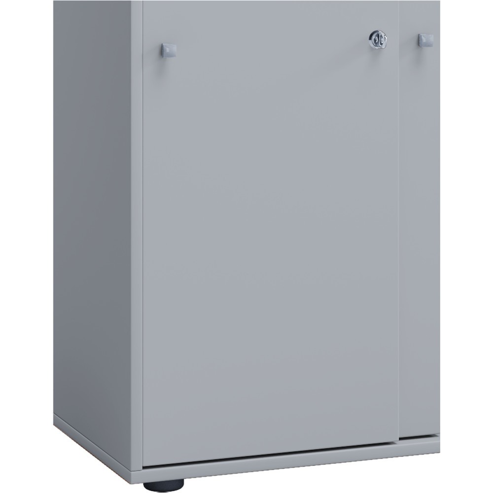 Número de imagen del producto 2: Lona - Armario de oficina con puertas correderas, 5 compartimentos, 1,780 x 700 x 400 mm, color gris