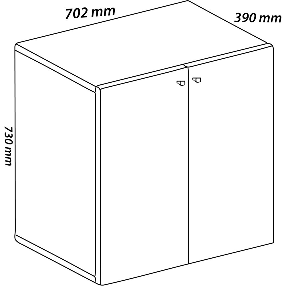 Número de imagen del producto 3: Armario de oficina Lona L con puertas batientes, gris